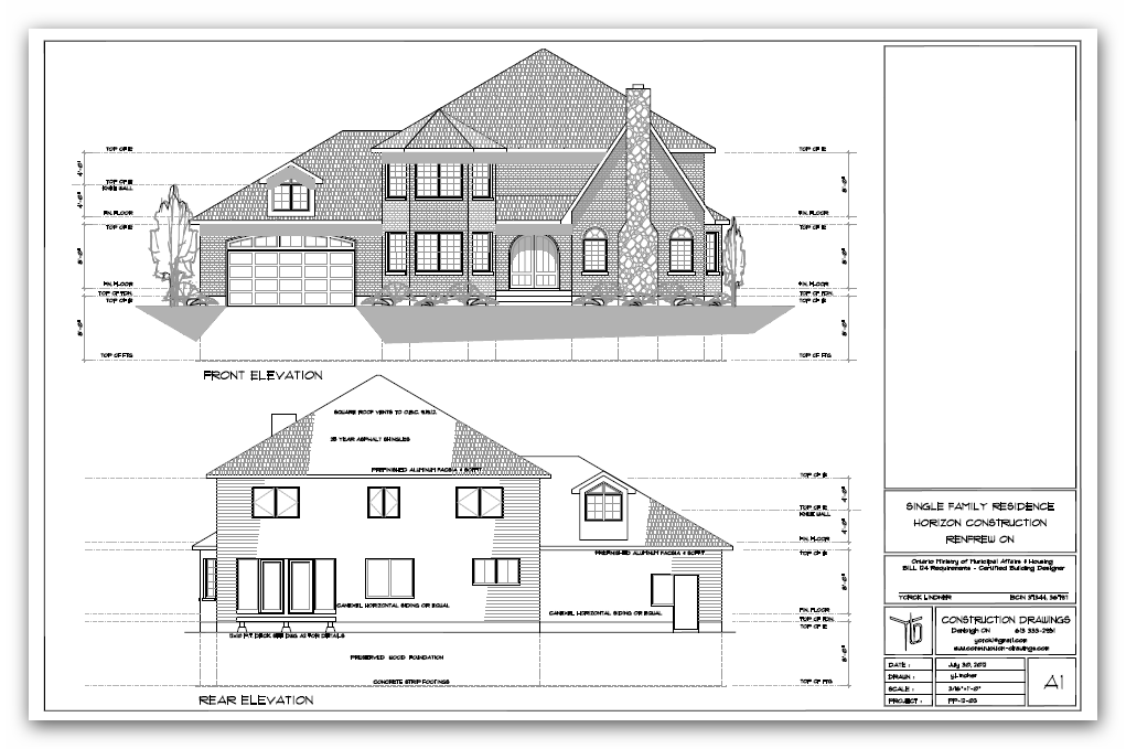 Home Page construction drawings 